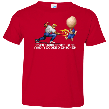 T-Shirts Red / 2T Never Stand Between A Man And A Cooked Chicken Toddler Premium T-Shirt