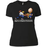 T-Shirts Black / X-Small Never Stand Between A Man And A Cooked Chicken Women's Premium T-Shirt