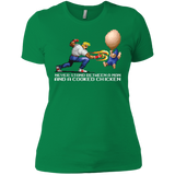 T-Shirts Kelly Green / X-Small Never Stand Between A Man And A Cooked Chicken Women's Premium T-Shirt