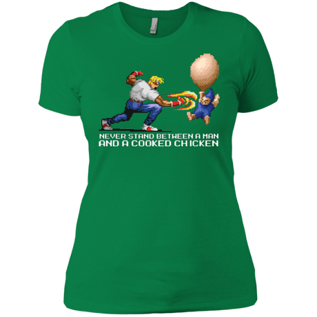 T-Shirts Kelly Green / X-Small Never Stand Between A Man And A Cooked Chicken Women's Premium T-Shirt