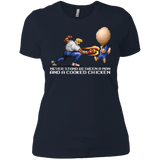 T-Shirts Midnight Navy / X-Small Never Stand Between A Man And A Cooked Chicken Women's Premium T-Shirt