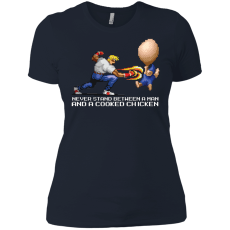 T-Shirts Midnight Navy / X-Small Never Stand Between A Man And A Cooked Chicken Women's Premium T-Shirt