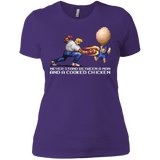 T-Shirts Purple Rush/ / X-Small Never Stand Between A Man And A Cooked Chicken Women's Premium T-Shirt