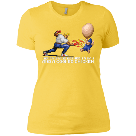 T-Shirts Vibrant Yellow / X-Small Never Stand Between A Man And A Cooked Chicken Women's Premium T-Shirt