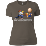 T-Shirts Warm Grey / X-Small Never Stand Between A Man And A Cooked Chicken Women's Premium T-Shirt