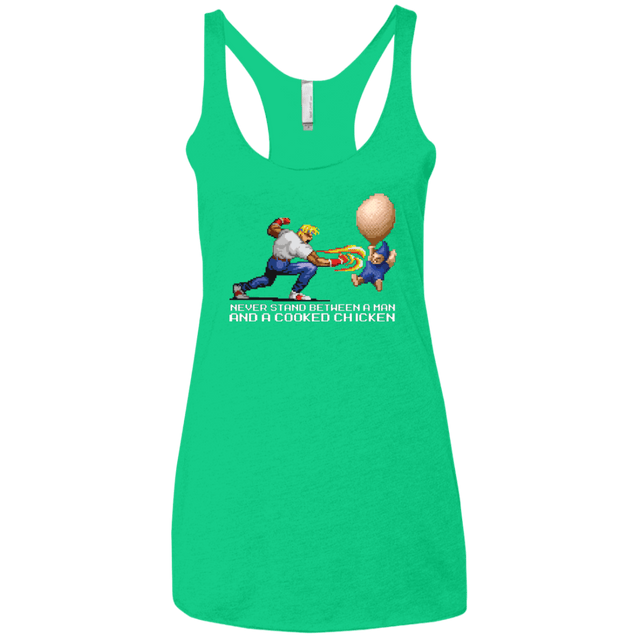 T-Shirts Envy / X-Small Never Stand Between A Man And A Cooked Chicken Women's Triblend Racerback Tank