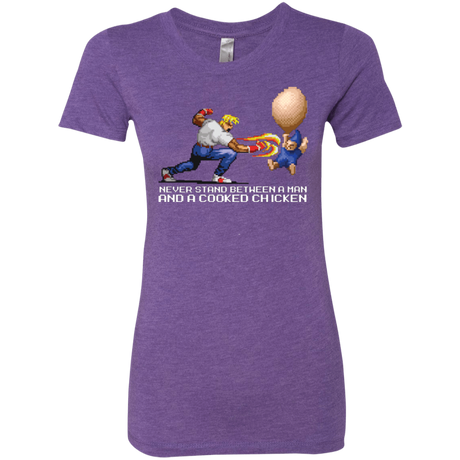 T-Shirts Purple Rush / Small Never Stand Between A Man And A Cooked Chicken Women's Triblend T-Shirt