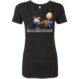 T-Shirts Vintage Black / Small Never Stand Between A Man And A Cooked Chicken Women's Triblend T-Shirt