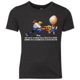 T-Shirts Vintage Black / YXS Never Stand Between A Man And A Cooked Chicken Youth Triblend T-Shirt