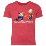 T-Shirts Vintage Red / YXS Never Stand Between A Man And A Cooked Chicken Youth Triblend T-Shirt