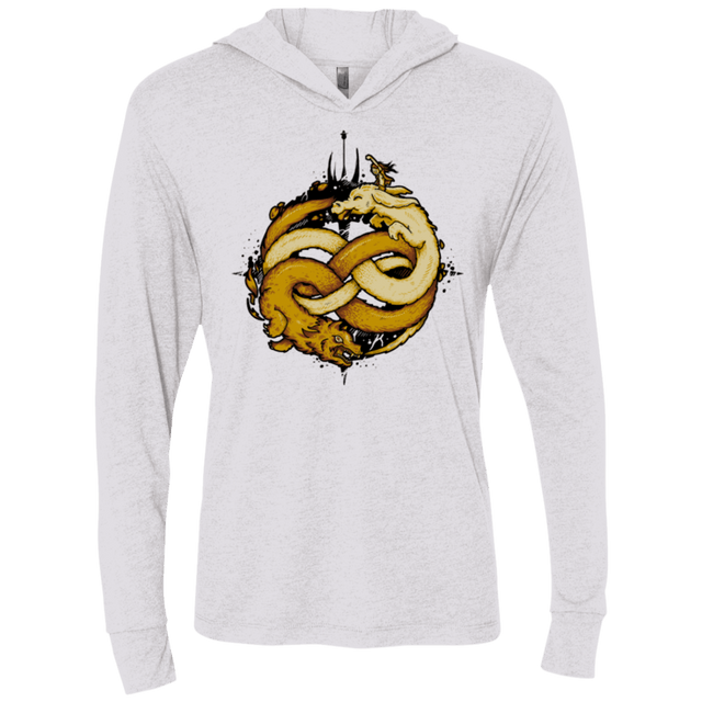 T-Shirts Heather White / X-Small NEVERENDING FIGHT Triblend Long Sleeve Hoodie Tee