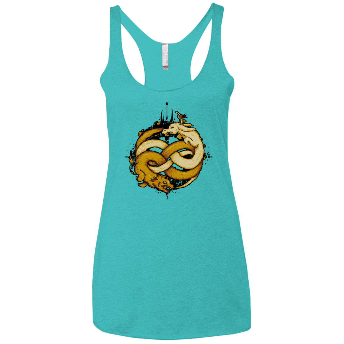 T-Shirts Tahiti Blue / X-Small NEVERENDING FIGHT Women's Triblend Racerback Tank