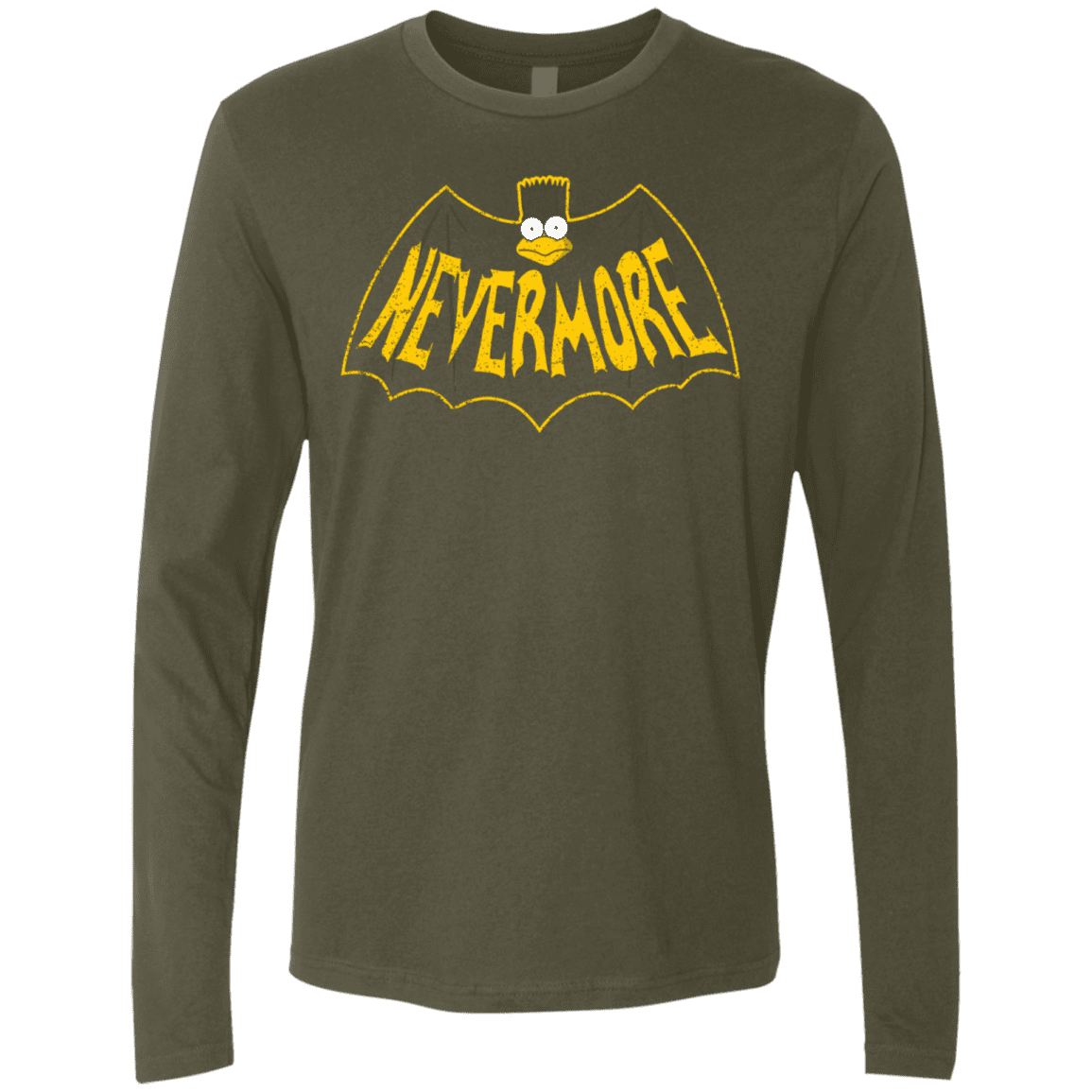 T-Shirts Military Green / S Nevermore Men's Premium Long Sleeve