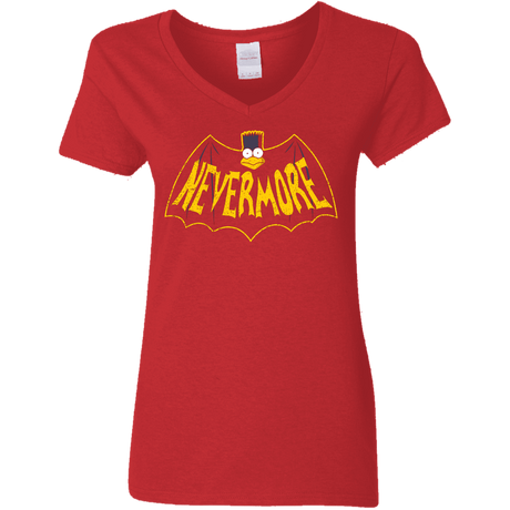 T-Shirts Red / S Nevermore Women's V-Neck T-Shirt