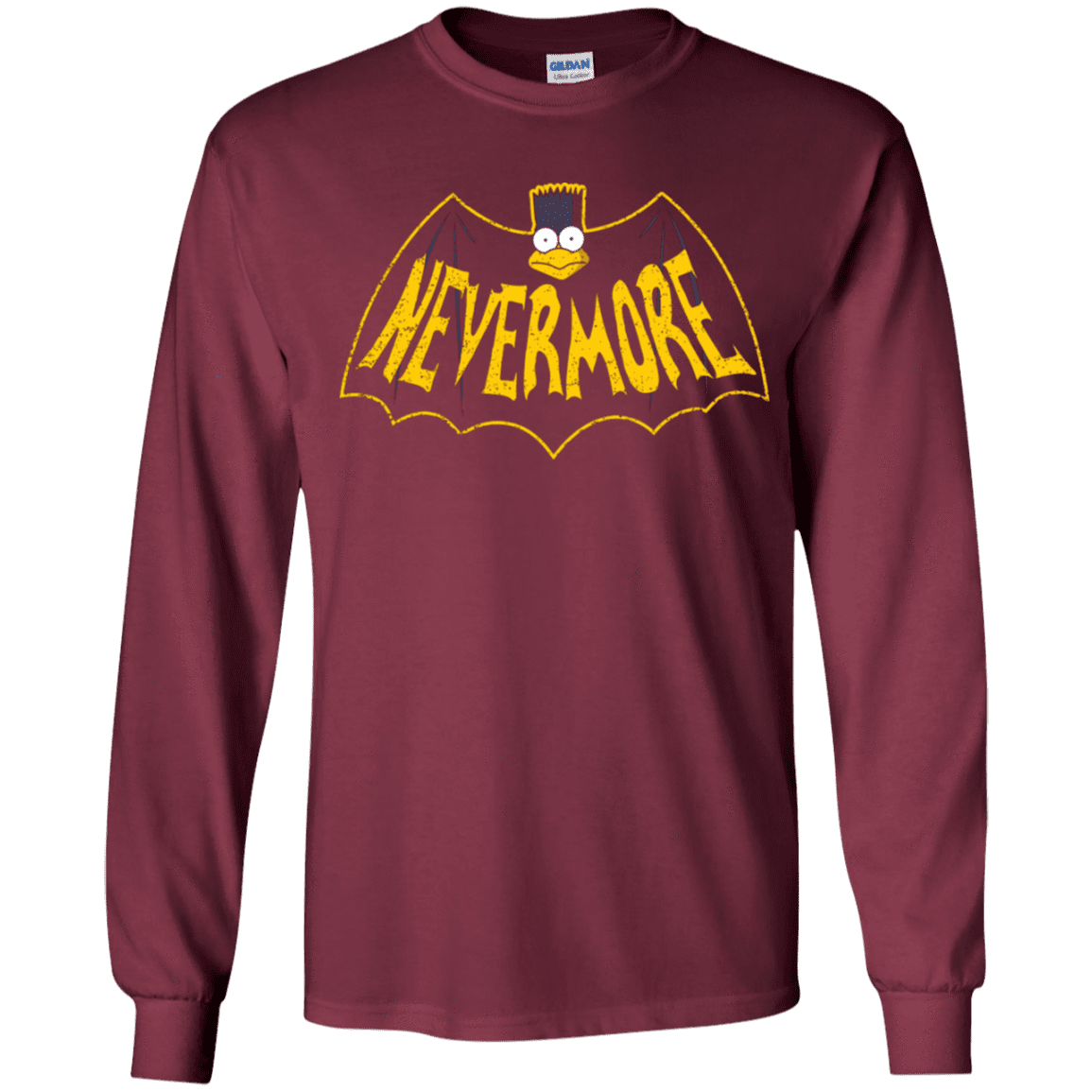 T-Shirts Maroon / YS Nevermore Youth Long Sleeve T-Shirt