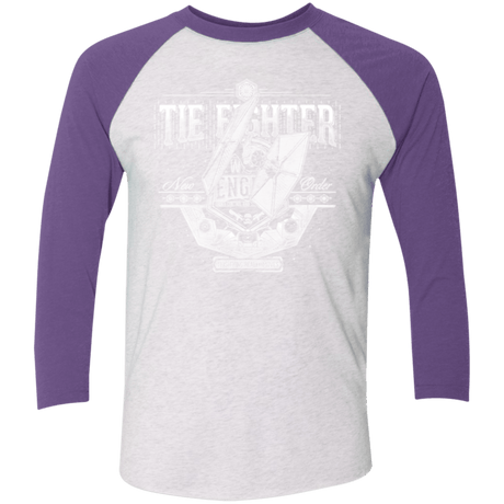 T-Shirts Heather White/Purple Rush / X-Small New Order Men's Triblend 3/4 Sleeve