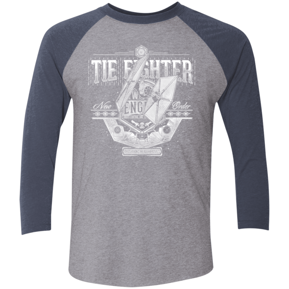 T-Shirts Premium Heather/ Vintage Navy / X-Small New Order Men's Triblend 3/4 Sleeve