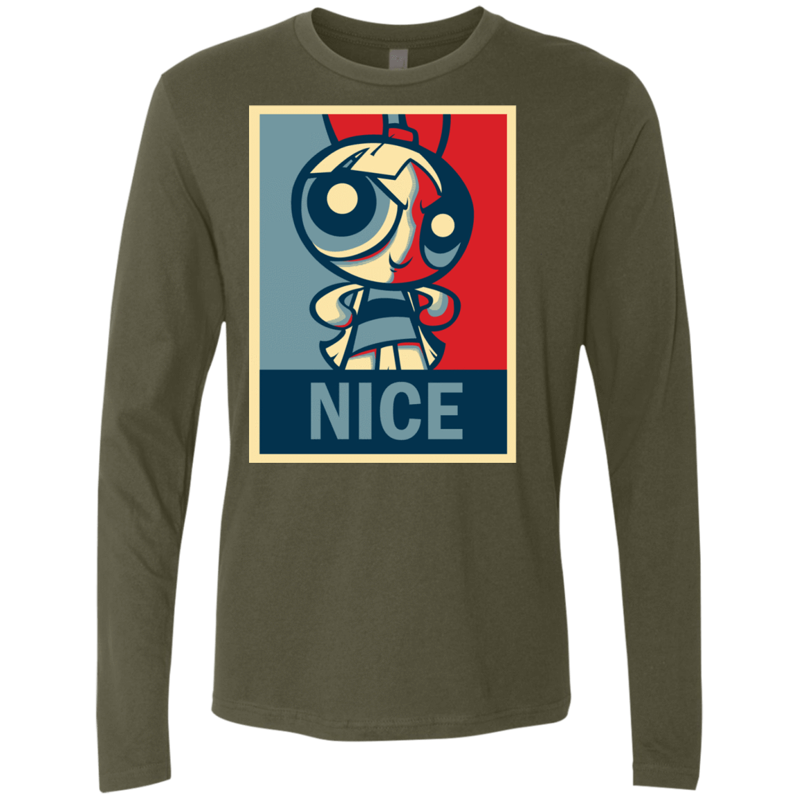 T-Shirts Military Green / S Nice Powerpuff Men's Premium Long Sleeve