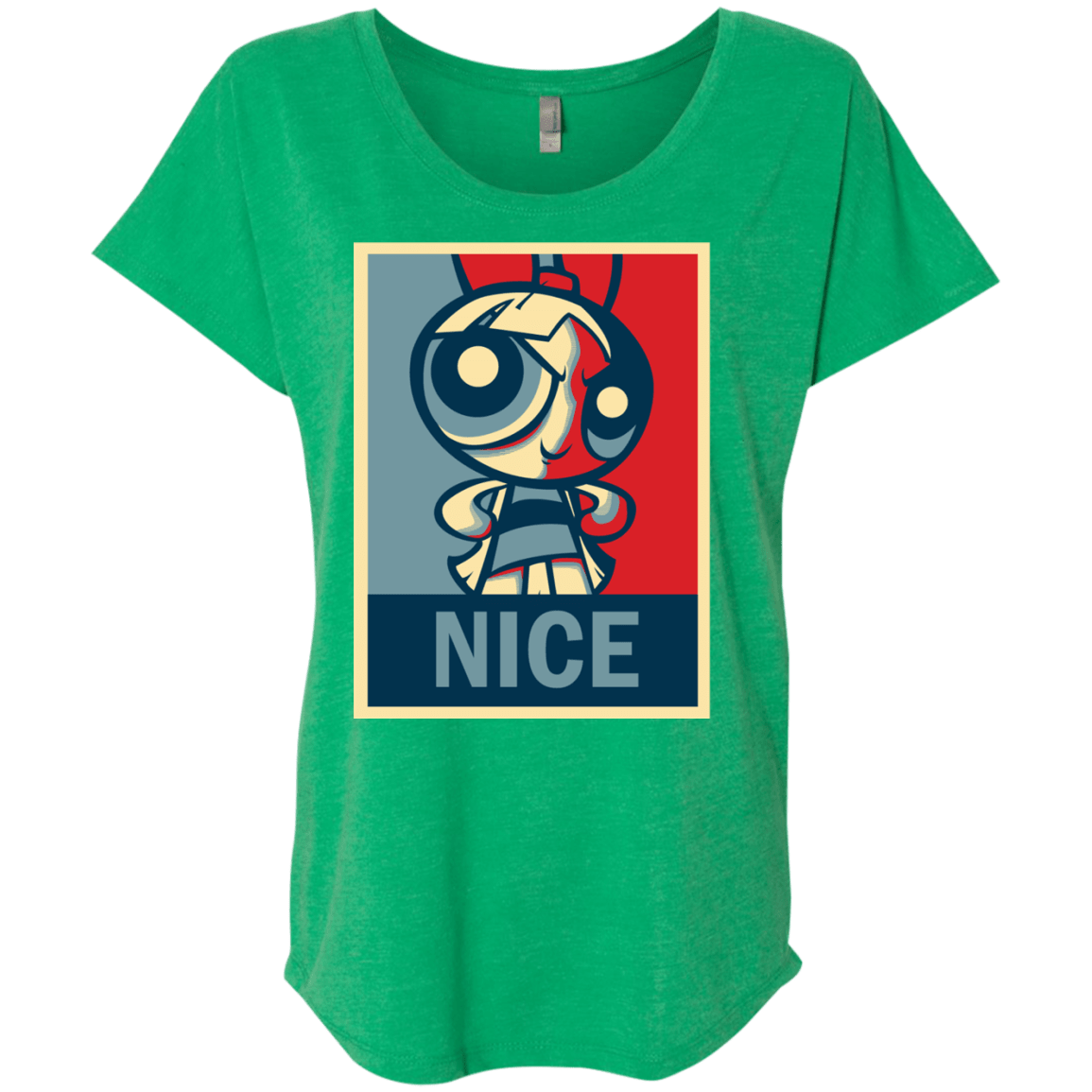 T-Shirts Envy / X-Small Nice Powerpuff Triblend Dolman Sleeve