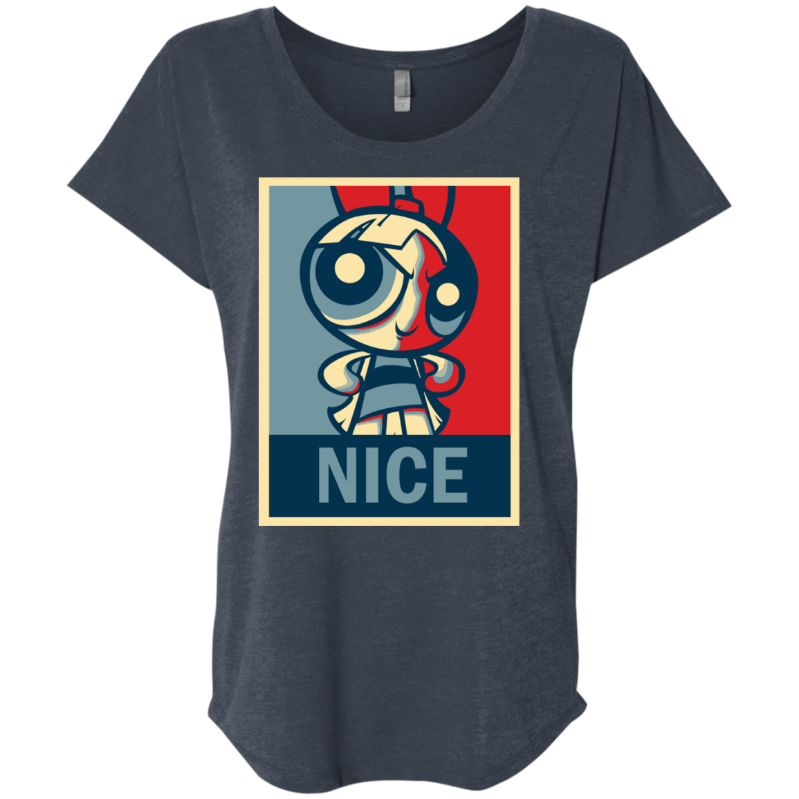 T-Shirts Vintage Navy / X-Small Nice Powerpuff Triblend Dolman Sleeve