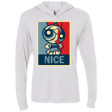 T-Shirts Heather White / X-Small Nice Powerpuff Triblend Long Sleeve Hoodie Tee