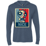 T-Shirts Indigo / X-Small Nice Powerpuff Triblend Long Sleeve Hoodie Tee