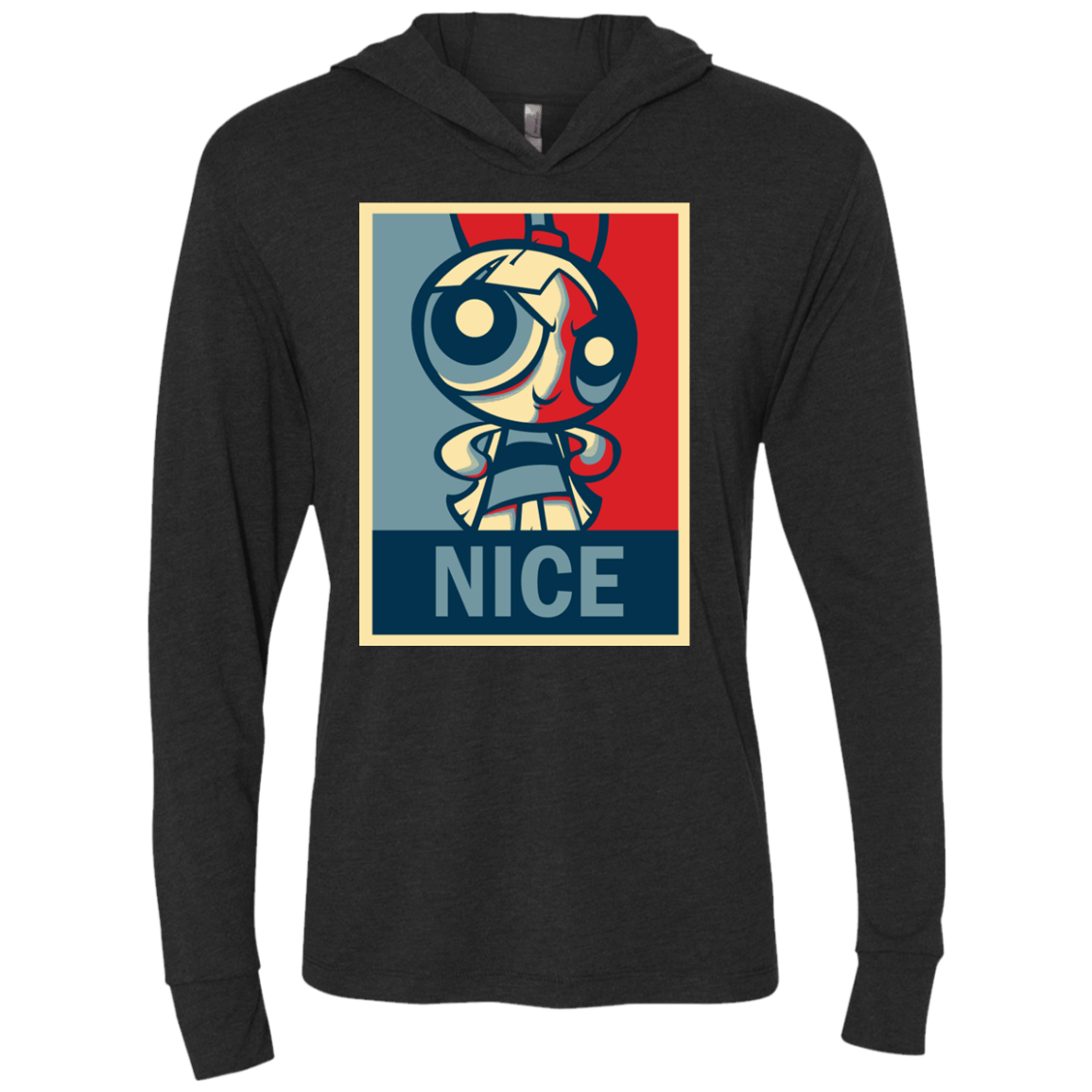 T-Shirts Vintage Black / X-Small Nice Powerpuff Triblend Long Sleeve Hoodie Tee