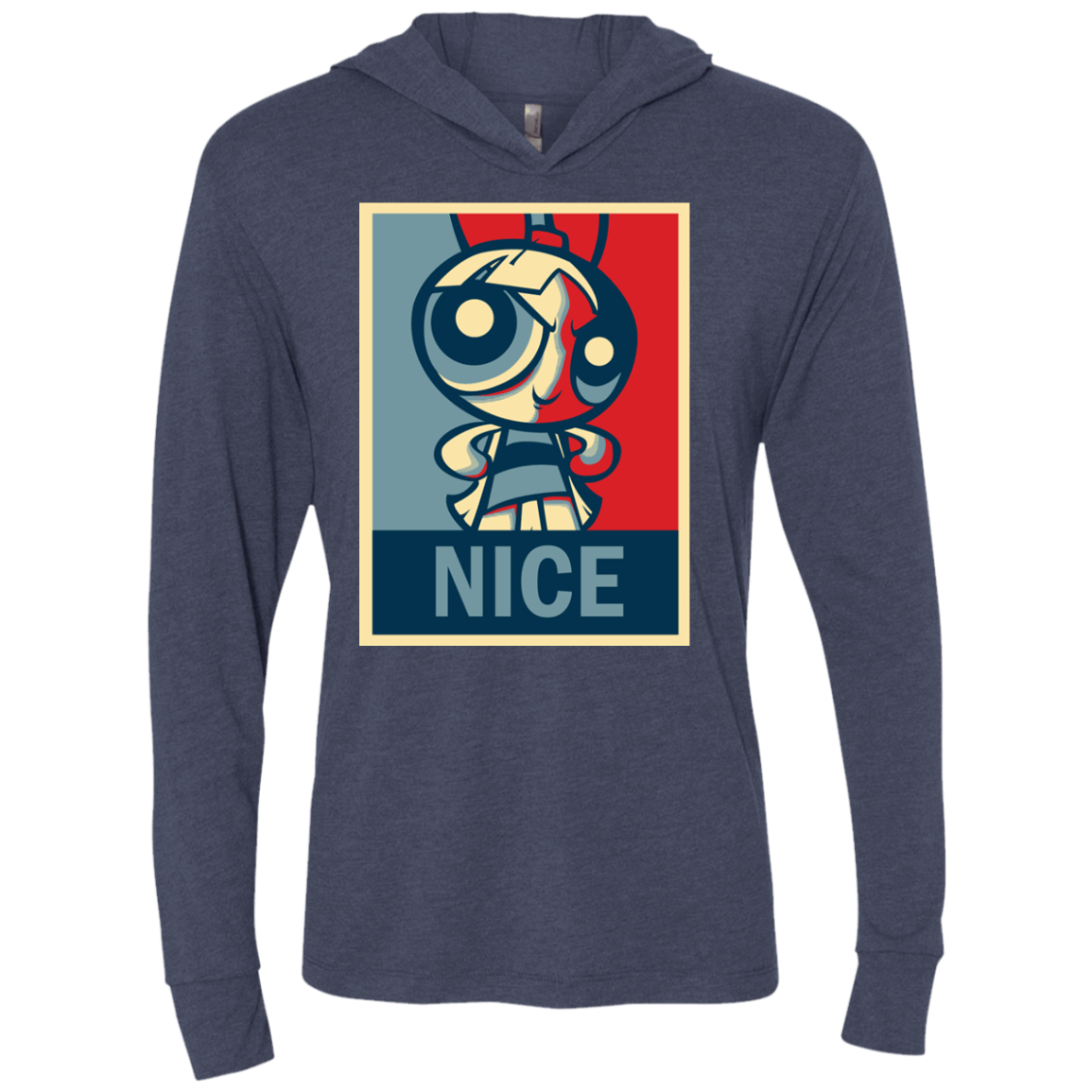 T-Shirts Vintage Navy / X-Small Nice Powerpuff Triblend Long Sleeve Hoodie Tee