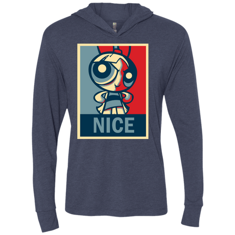 T-Shirts Vintage Navy / X-Small Nice Powerpuff Triblend Long Sleeve Hoodie Tee