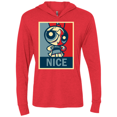 T-Shirts Vintage Red / X-Small Nice Powerpuff Triblend Long Sleeve Hoodie Tee