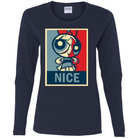 T-Shirts Navy / S Nice Powerpuff Women's Long Sleeve T-Shirt