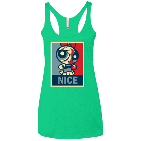 T-Shirts Envy / X-Small Nice Powerpuff Women's Triblend Racerback Tank