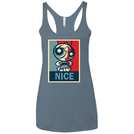 T-Shirts Indigo / X-Small Nice Powerpuff Women's Triblend Racerback Tank