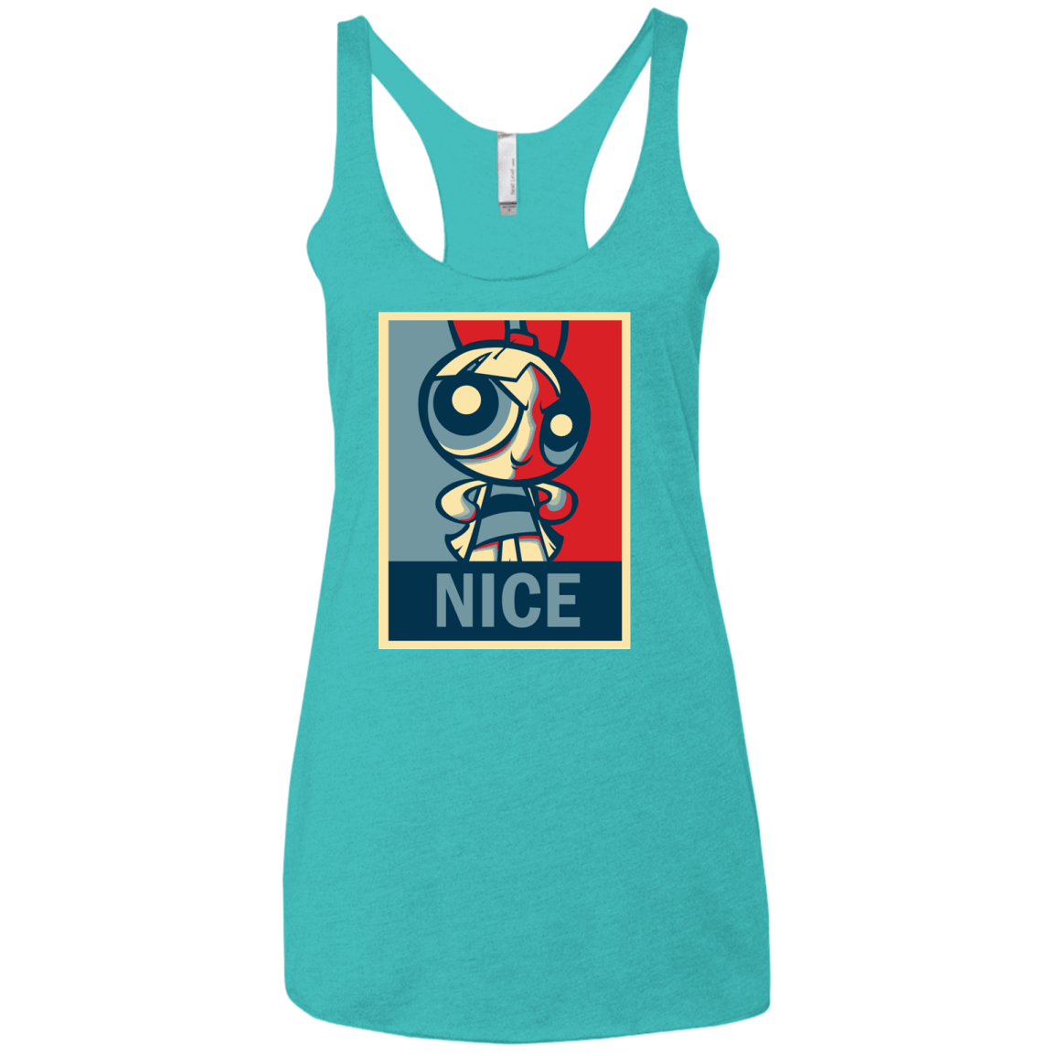 T-Shirts Tahiti Blue / X-Small Nice Powerpuff Women's Triblend Racerback Tank