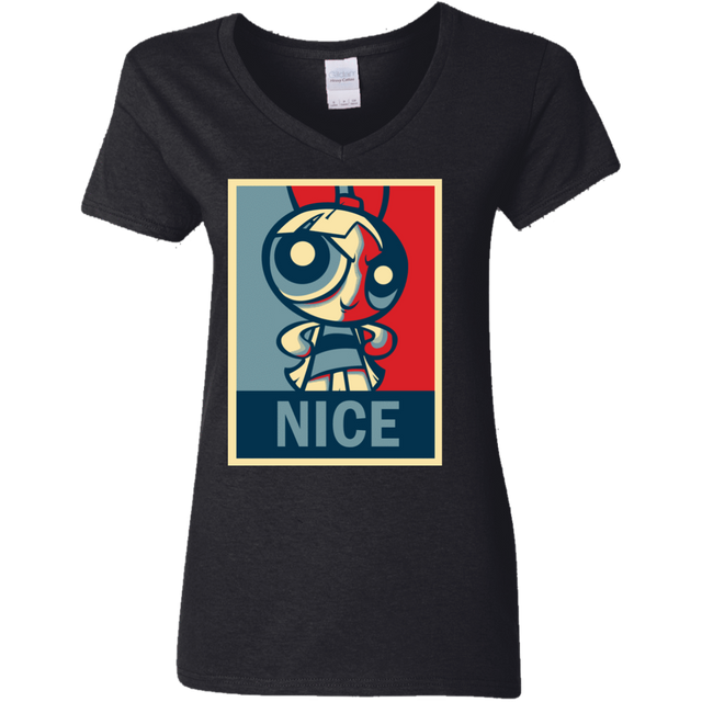 T-Shirts Black / S Nice Powerpuff Women's V-Neck T-Shirt