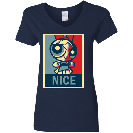 T-Shirts Navy / S Nice Powerpuff Women's V-Neck T-Shirt