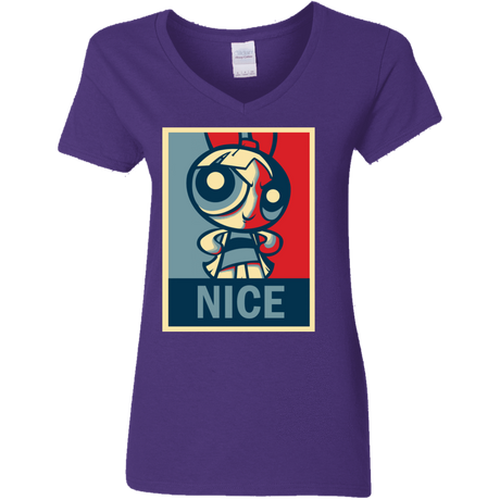 T-Shirts Purple / S Nice Powerpuff Women's V-Neck T-Shirt