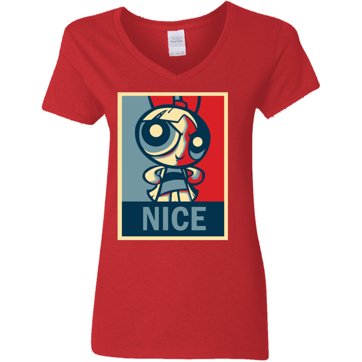 T-Shirts Red / S Nice Powerpuff Women's V-Neck T-Shirt