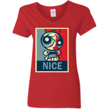 T-Shirts Red / S Nice Powerpuff Women's V-Neck T-Shirt