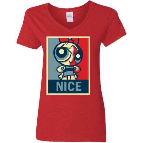 T-Shirts Red / S Nice Powerpuff Women's V-Neck T-Shirt