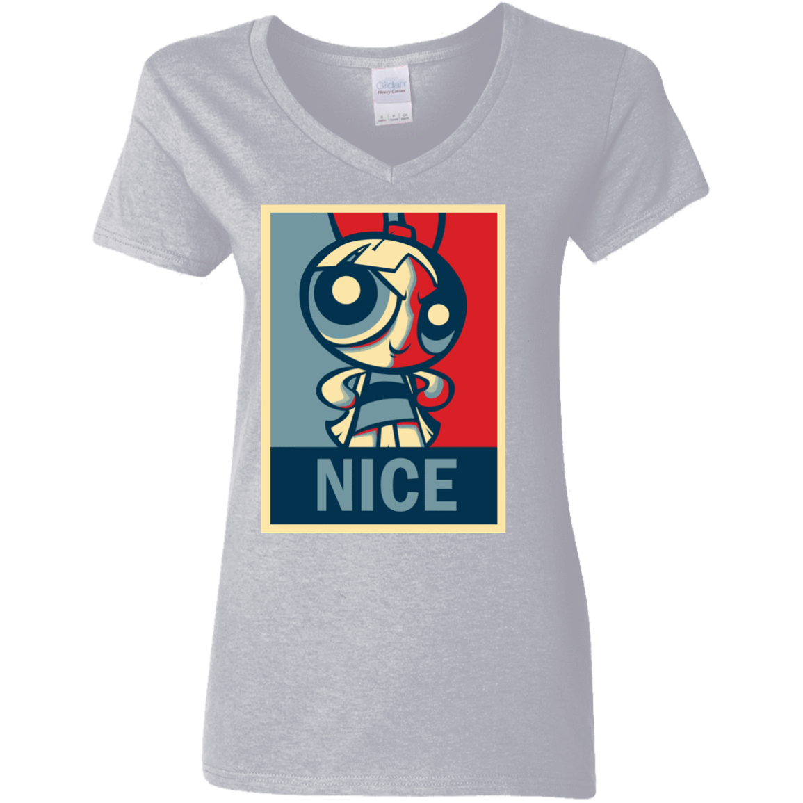 T-Shirts Sport Grey / S Nice Powerpuff Women's V-Neck T-Shirt