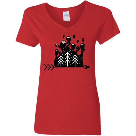 T-Shirts Red / S Night Creatures Women's V-Neck T-Shirt