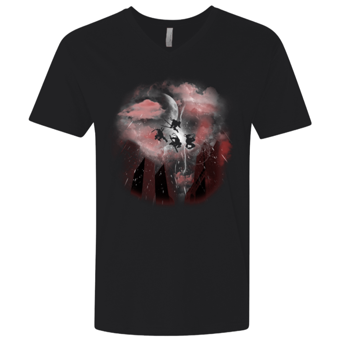 T-Shirts Black / X-Small Night of the turtles Men's Premium V-Neck