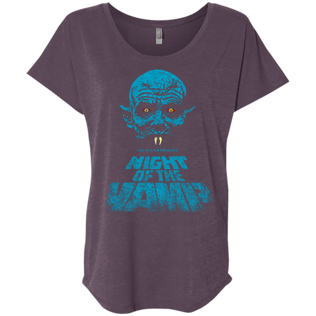 T-Shirts Vintage Purple / X-Small Night Vamp Triblend Dolman Sleeve