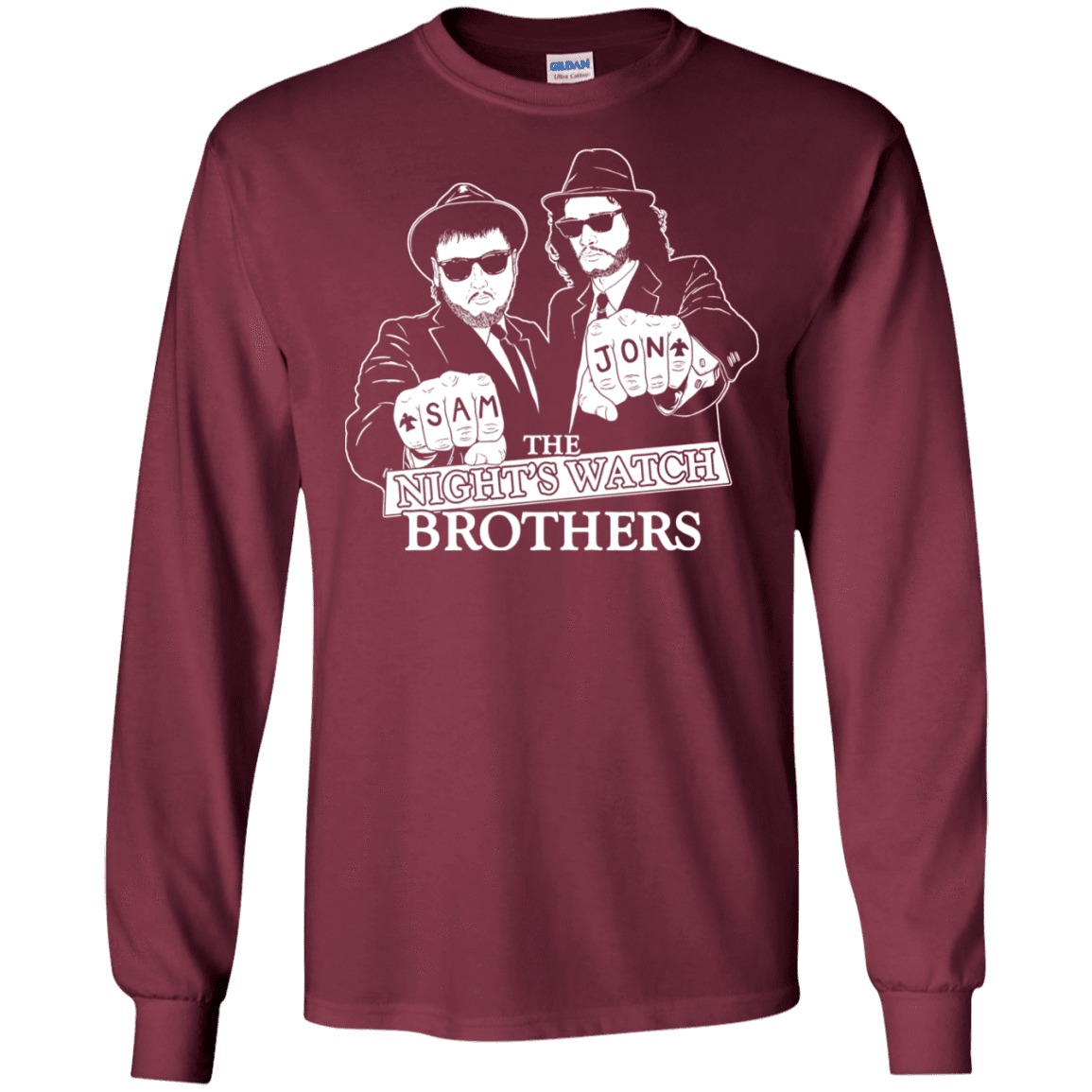 T-Shirts Maroon / S Night Watch Brothers Men's Long Sleeve T-Shirt