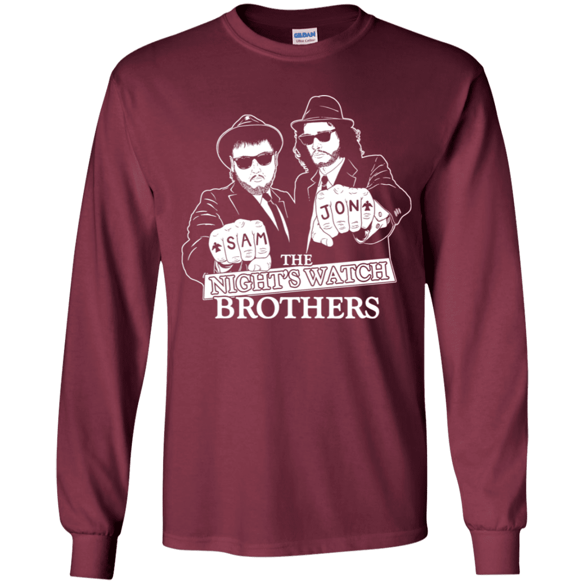 T-Shirts Maroon / YS Night Watch Brothers Youth Long Sleeve T-Shirt