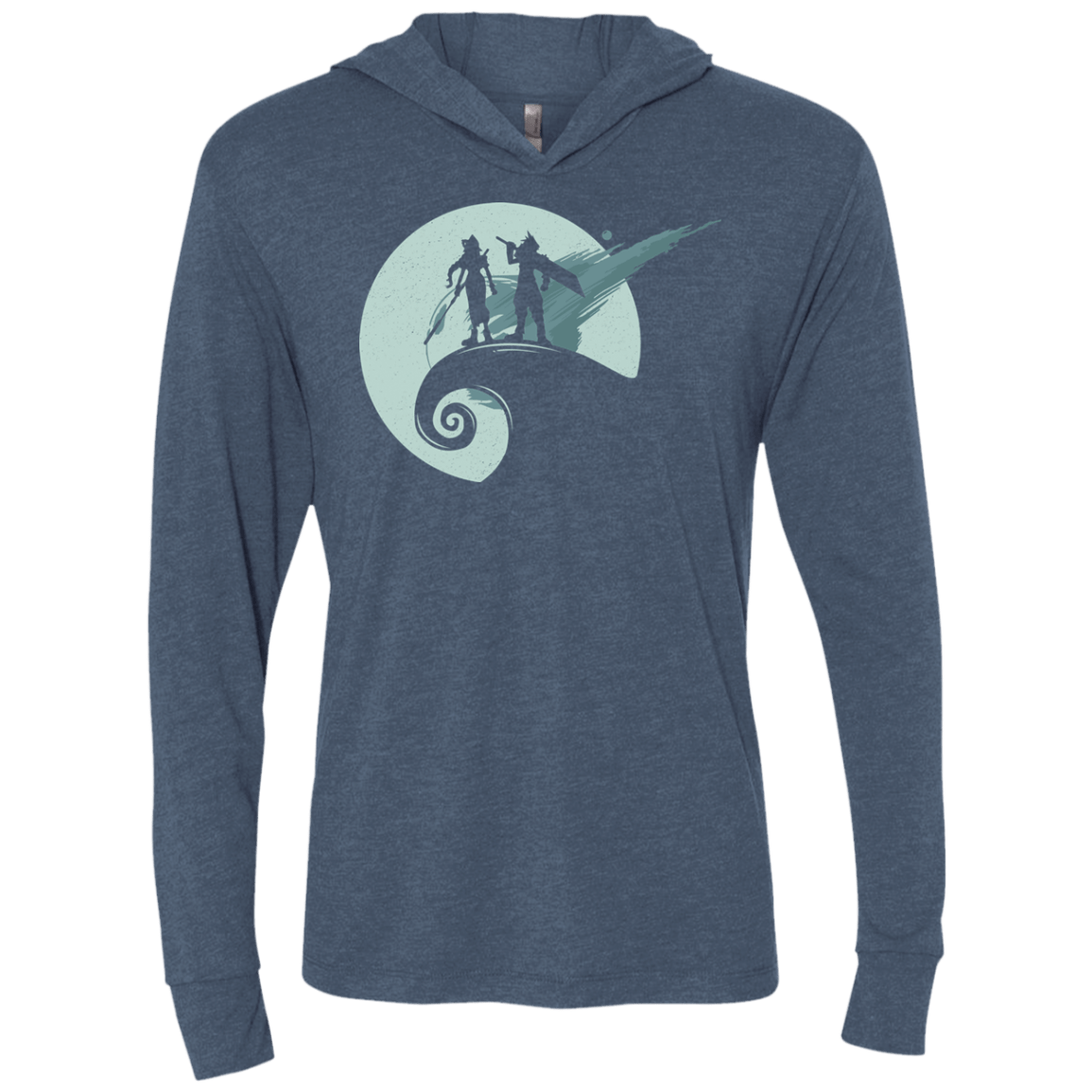 T-Shirts Indigo / X-Small Nightmare Before Fantasy Triblend Long Sleeve Hoodie Tee