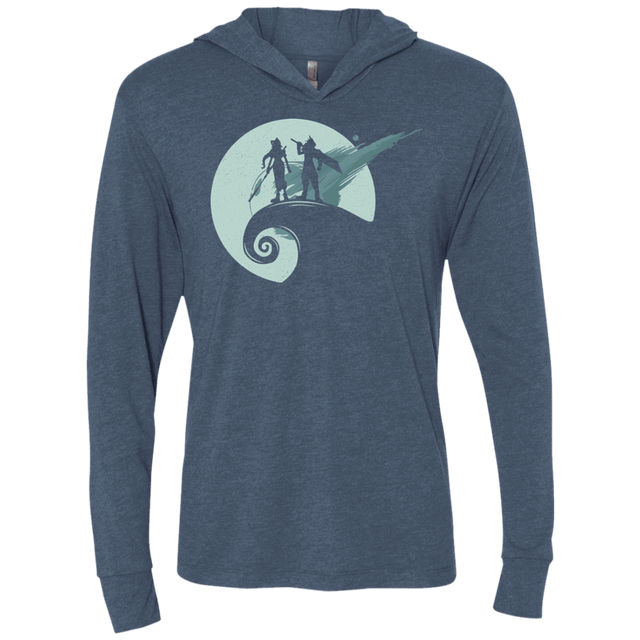 T-Shirts Indigo / X-Small Nightmare Before Fantasy Triblend Long Sleeve Hoodie Tee