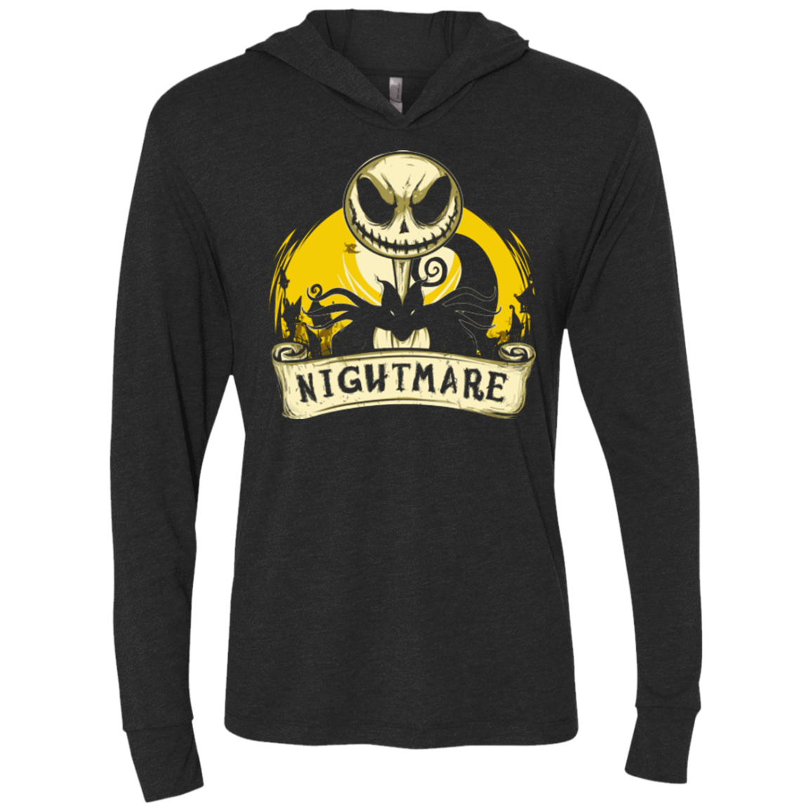 T-Shirts Vintage Black / X-Small Nightmare scroll Triblend Long Sleeve Hoodie Tee