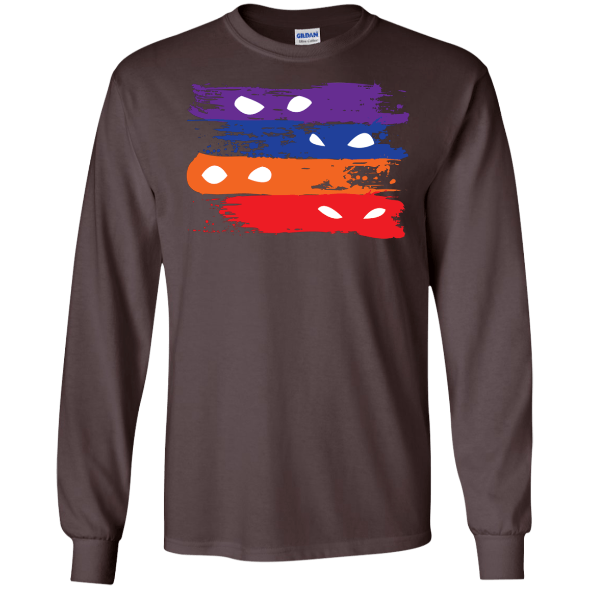 T-Shirts Dark Chocolate / S Ninja Flag Men's Long Sleeve T-Shirt